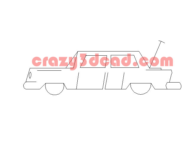 Traditional car side CAD Block